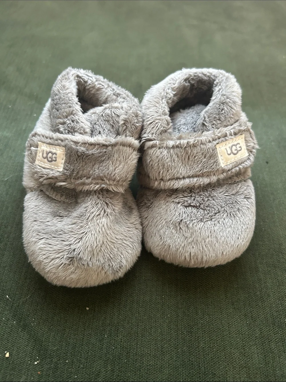 UGG Kids Plush Grey Fuzzy Slip-On Booties
